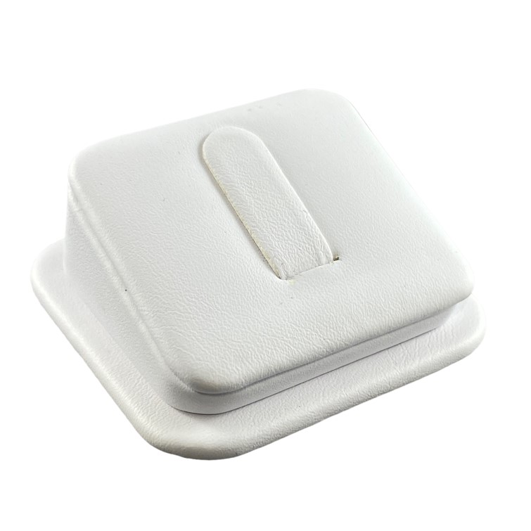 Mini White Leatherette Ring Display